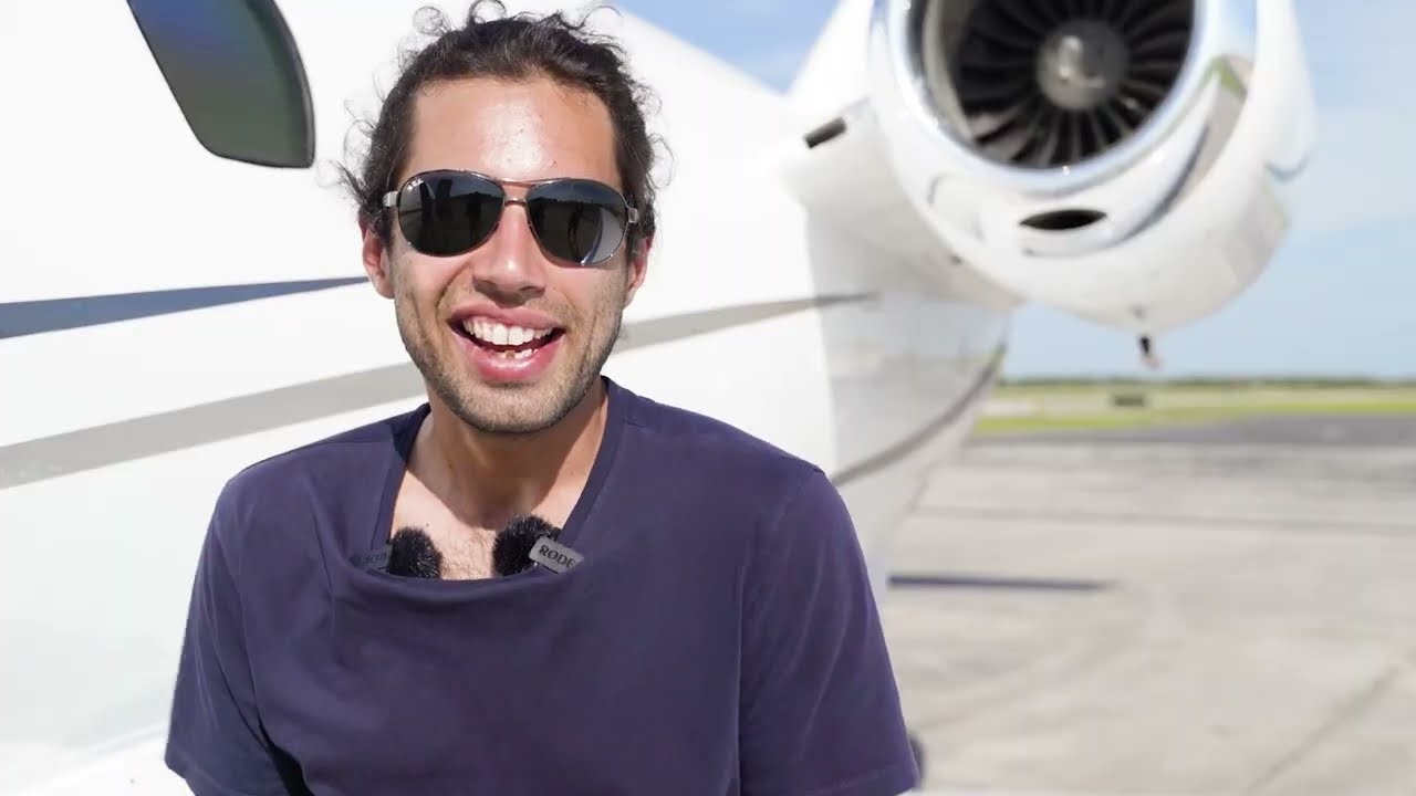 DAJETS engineer beside the engine of a Citation CJ